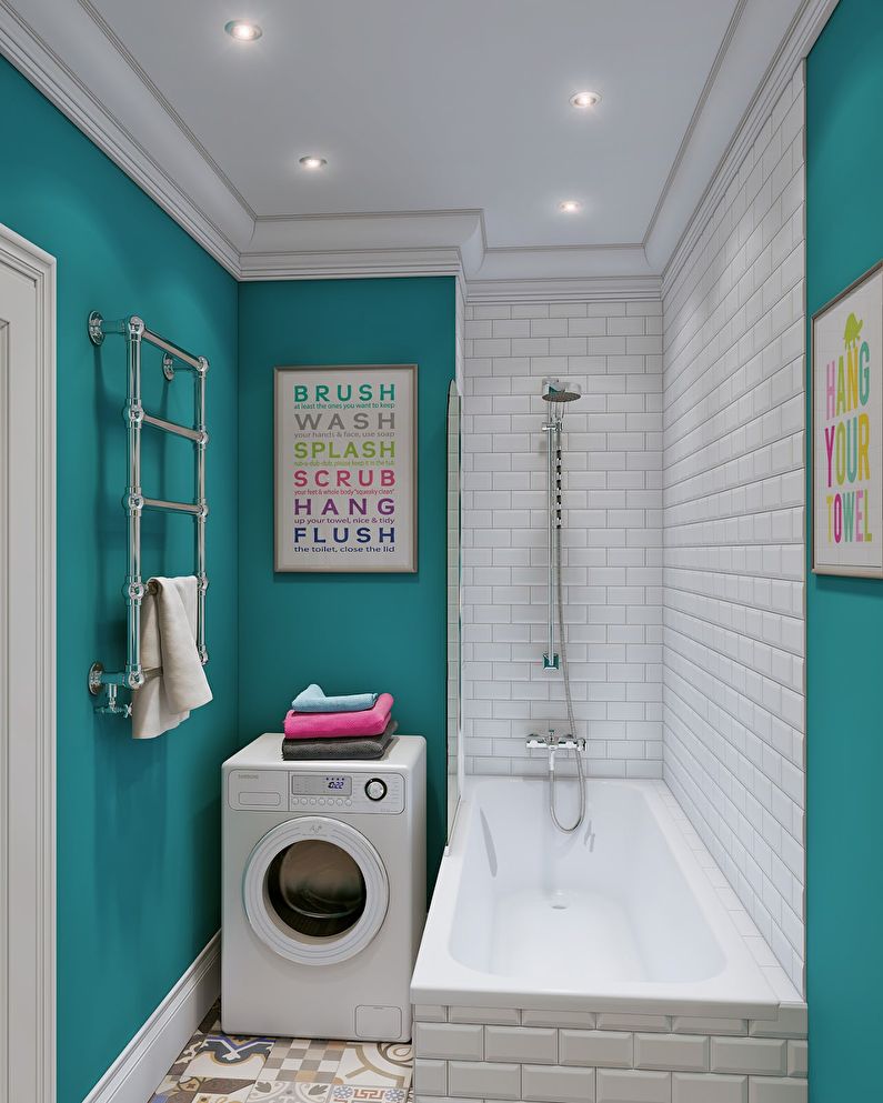 Wall decoration - bathroom design 3 sq.m.