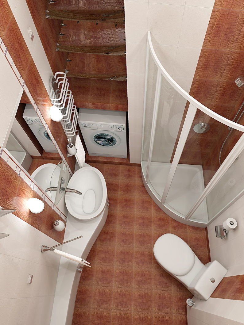 Placement of a sink and toilet in a bathroom of 3 sq.m. - Photo