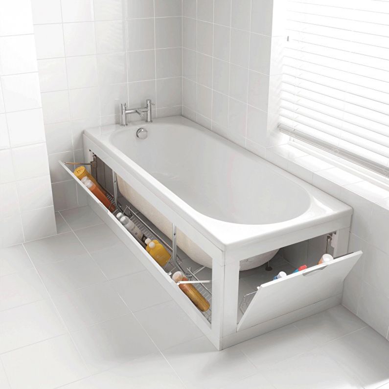 Bath with hinged doors - bathroom 3 sq.m.