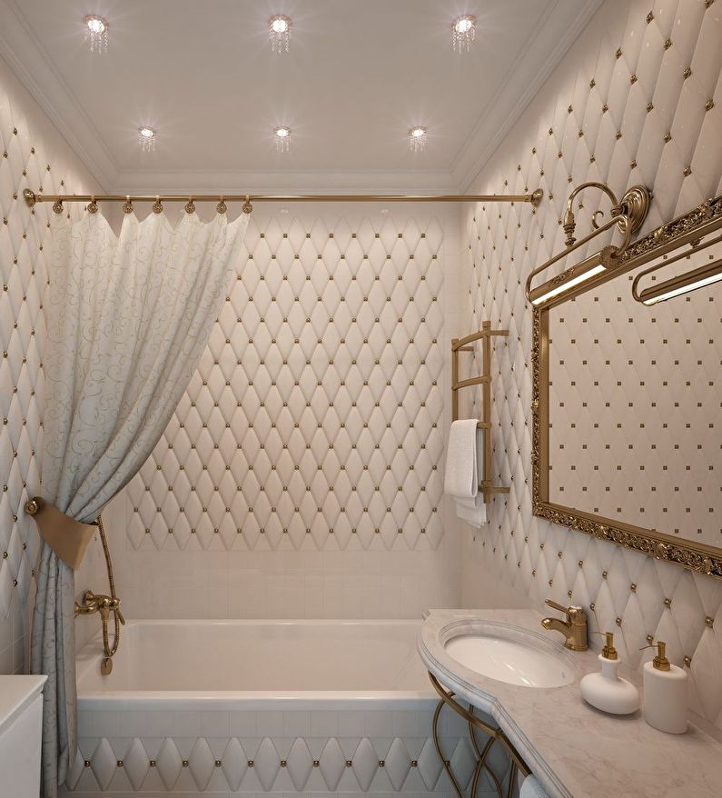 Bathroom design 3 sq.m. in classical style - photo