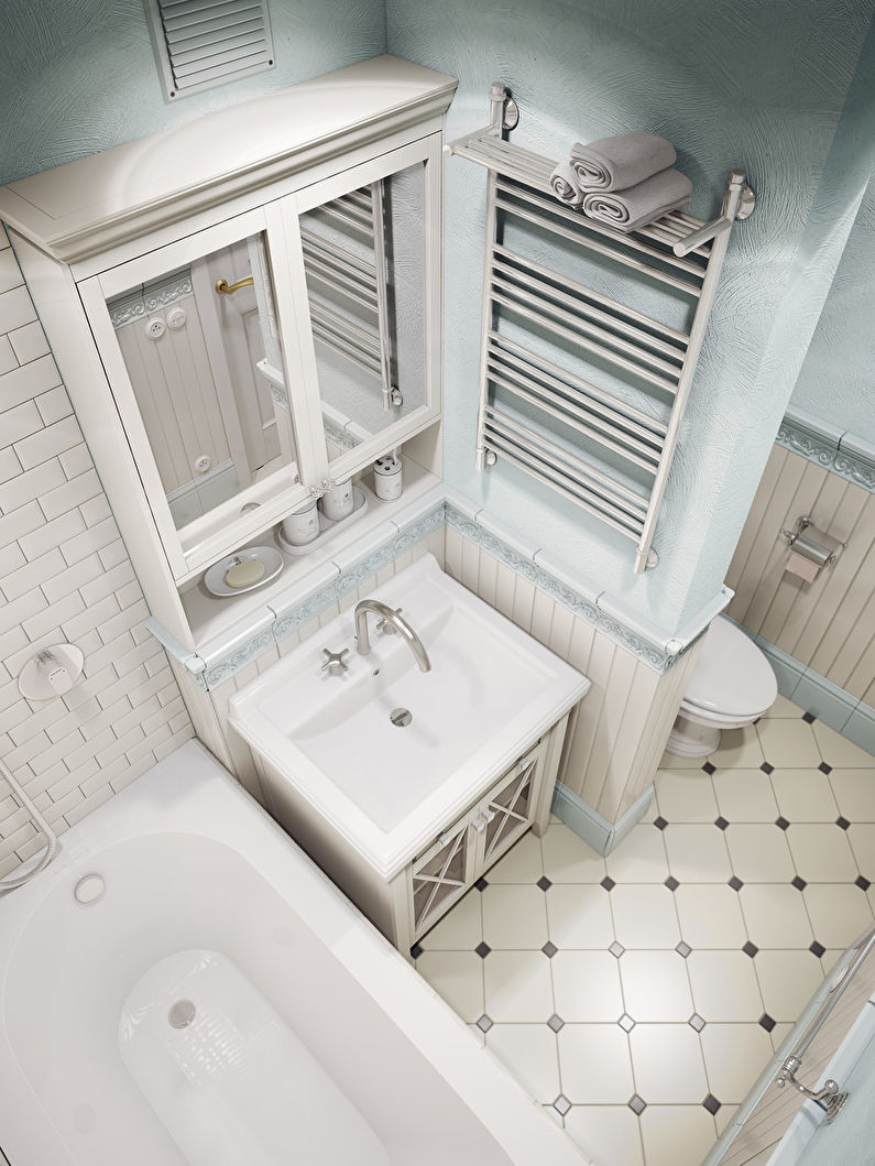Bathroom design 3 sq.m. Provence style - photo
