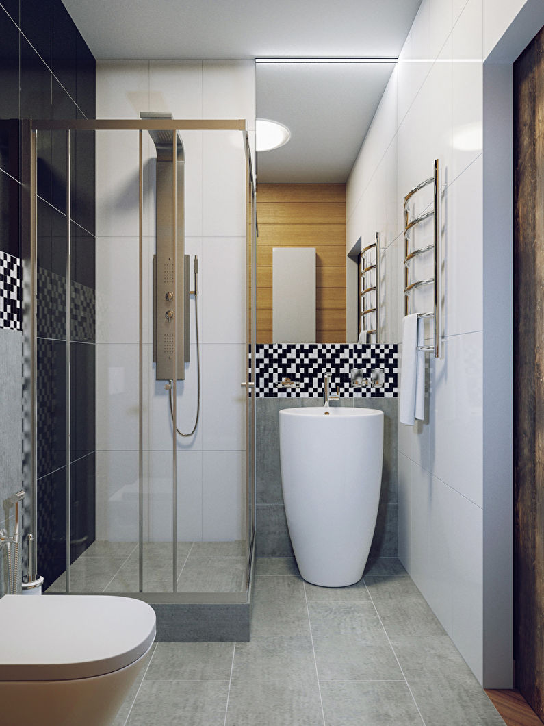Bathroom design 3 sq.m. minimalism style - photo