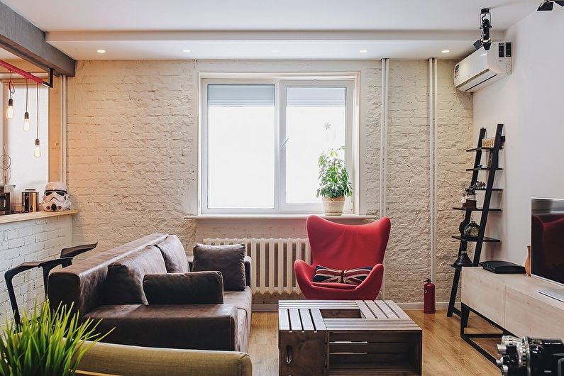 Loft style apartment para sa isang batang ilang, 70 m2