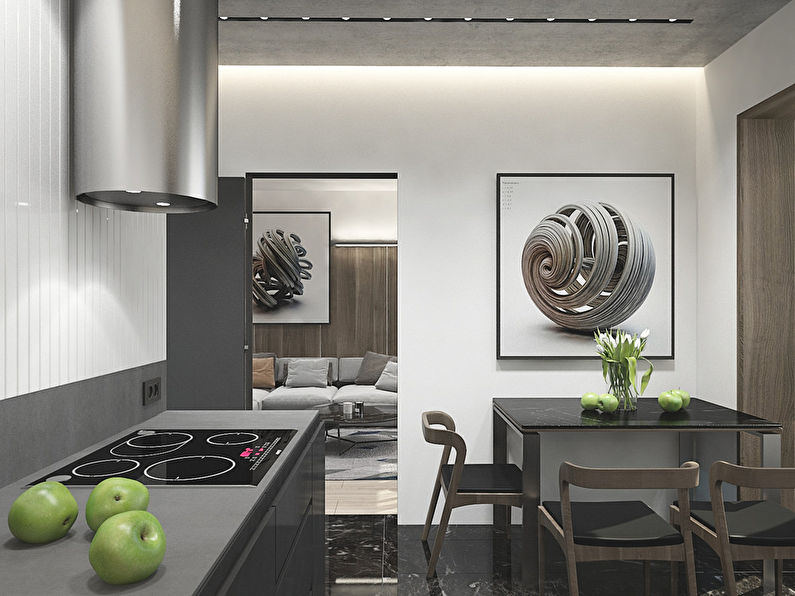 Design of the apartment in the style of minimalism, Domodedovo