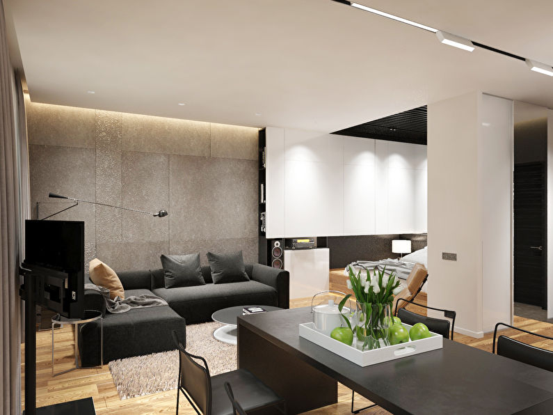 The interior of the apartment is 36 sq.m.