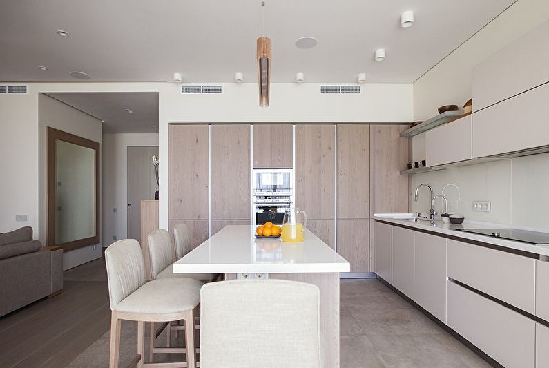 Kitchen design in the style of minimalism - photo