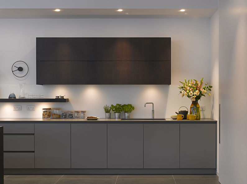 Minimalism gray kitchen - photo