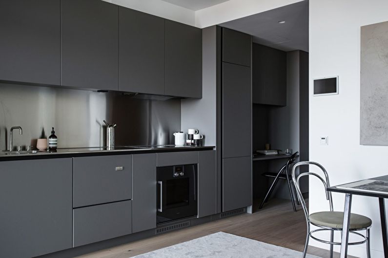 Minimalism gray kitchen - photo