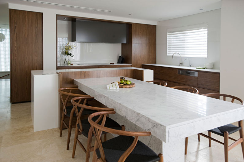 Minimalism brown kitchen - photo