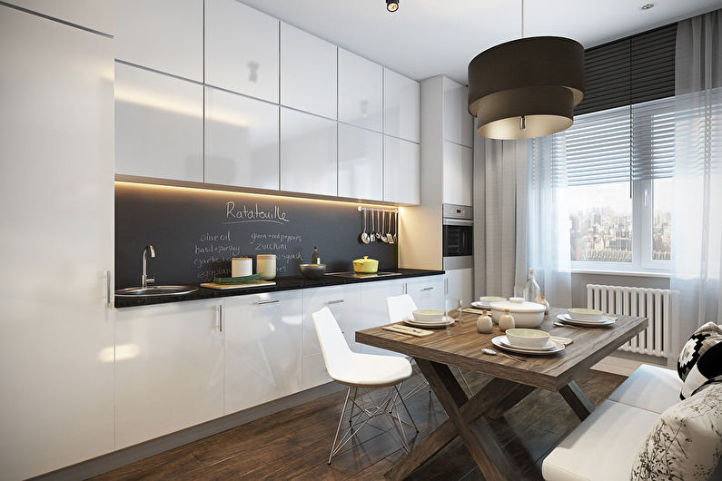 Design of a small kitchen in the style of minimalism - photo