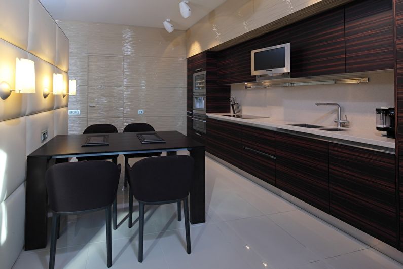 Design of a spacious kitchen in the style of minimalism - photo