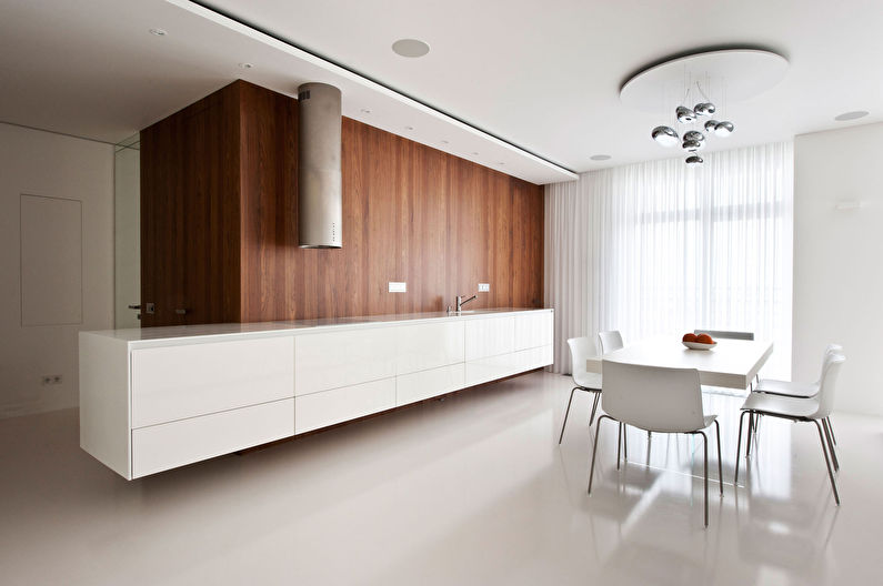 Design of a spacious kitchen in the style of minimalism - photo