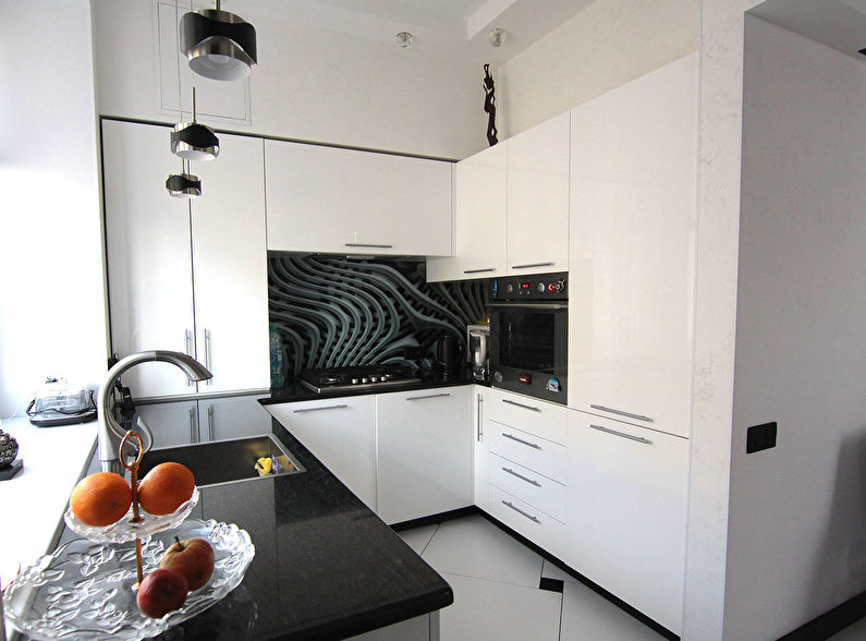 Minimalism corner kitchen design - photo
