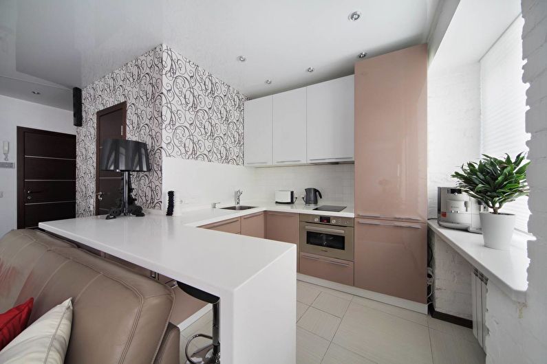 Minimalism corner kitchen design - photo