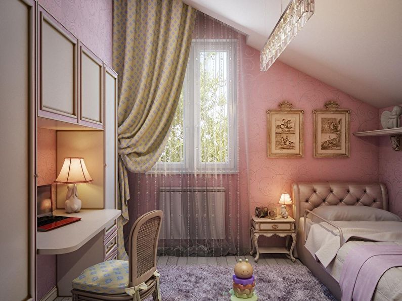 Little kids room in pink
