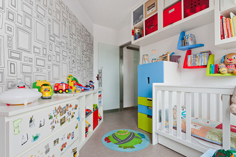 Arrangement of furniture in a small children's custom layout