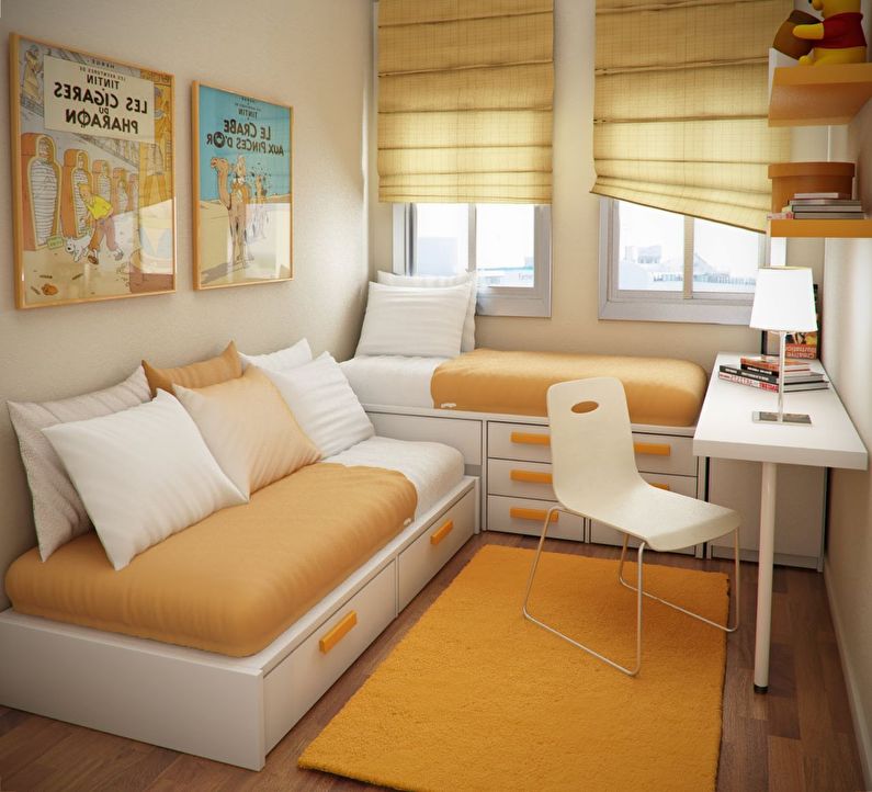 Design of a small children's room 5-6 sq.m. - Photo