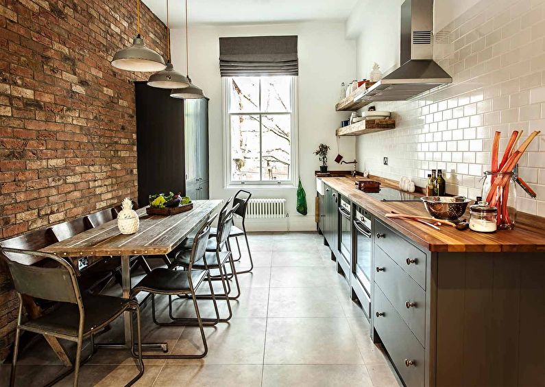 Dining area - loft style kitchen