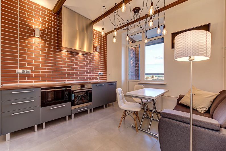 Loft style kitchen lighting
