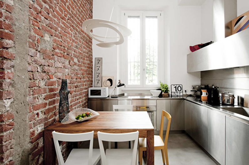 Design of a small kitchen (Khrushchev) in the loft style - photo