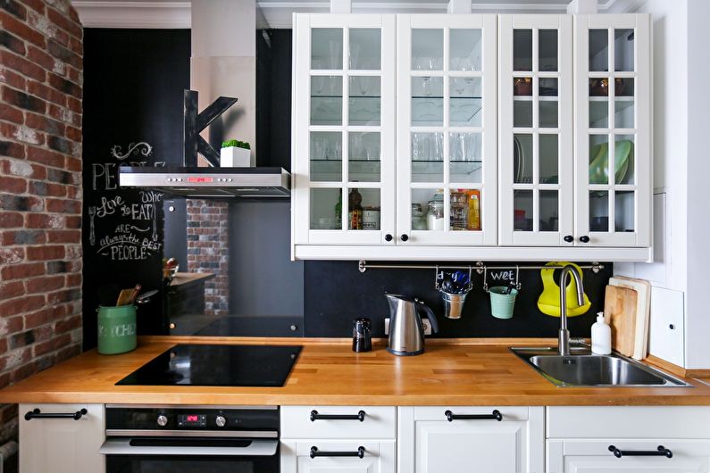 Apron for the kitchen in the loft style - photo