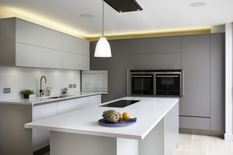 Minimalism style kitchen design: 60 photos of interiors