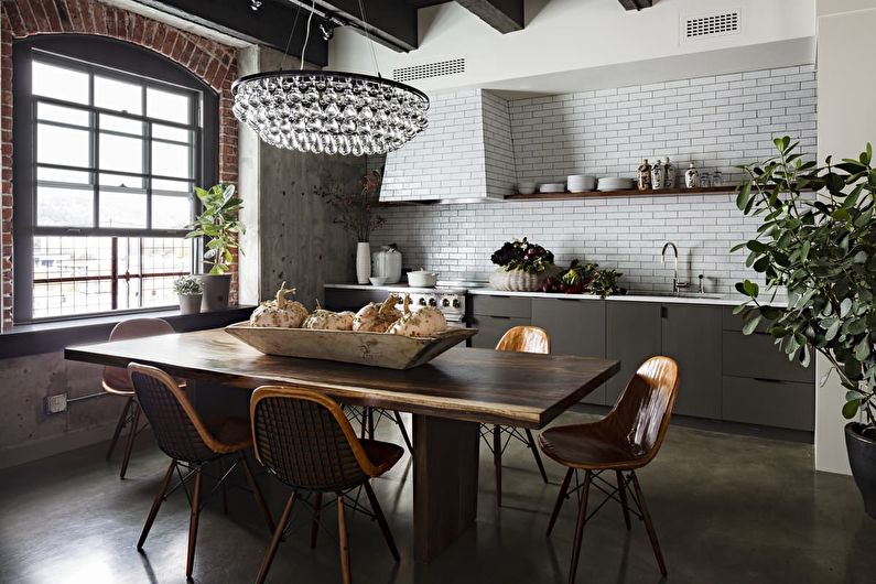 Loft style kitchen: 40 ideas for design and renovation