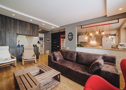 Loft 40x40: Apartment for a young couple, 70 m2