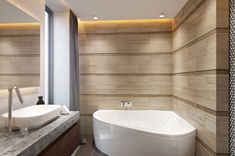 Narrow Bathroom Design - Ceiling Finish