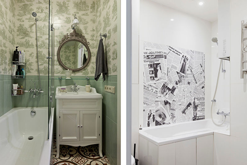 Interior design of a narrow bathroom - photo