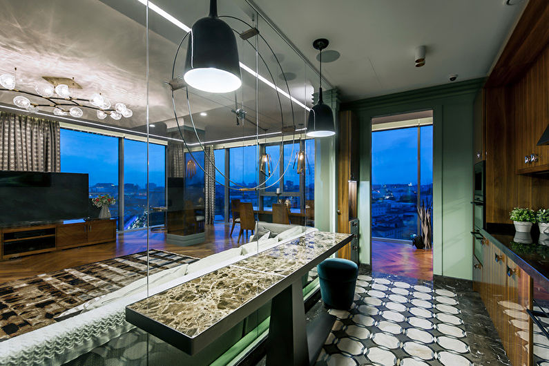 Kitchen with an island in a modern style - Interior Design
