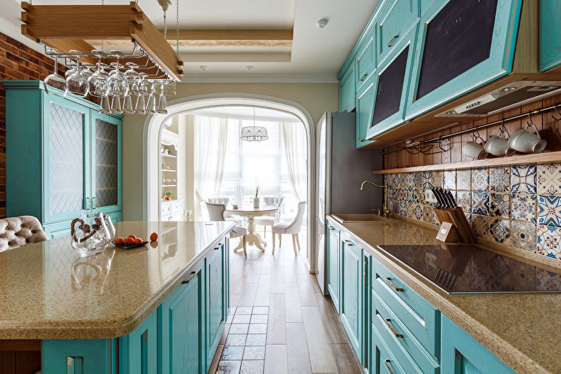 Kitchen with Provence Island - Interior Design