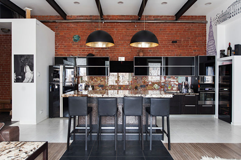 Loft style island kitchen - Interior Design