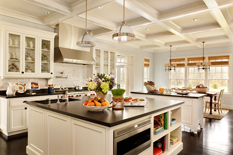 Kitchen interior design with island - photo