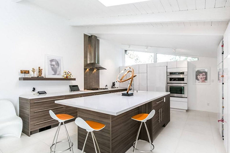 Kitchen interior design with island - photo