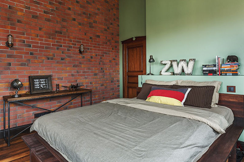 Green Loft Bedroom - Interior Design