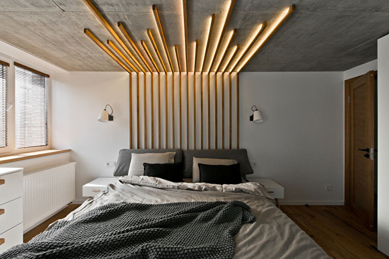 Gray loft bedroom - Interior Design