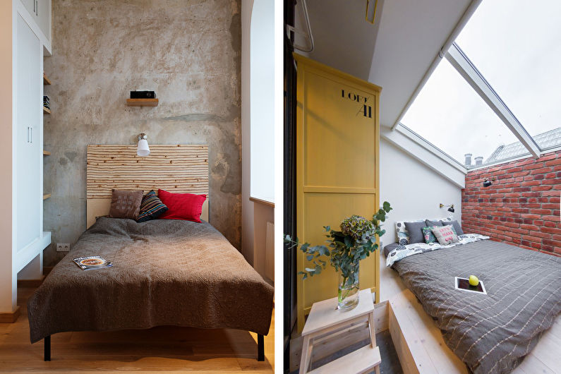 Small Loft Style Bedroom - Interior Design