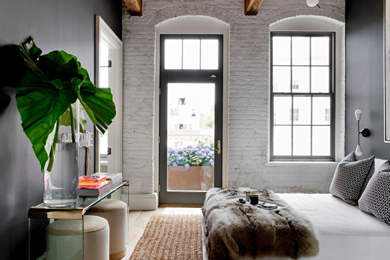 Loft style bedroom interior design - photo