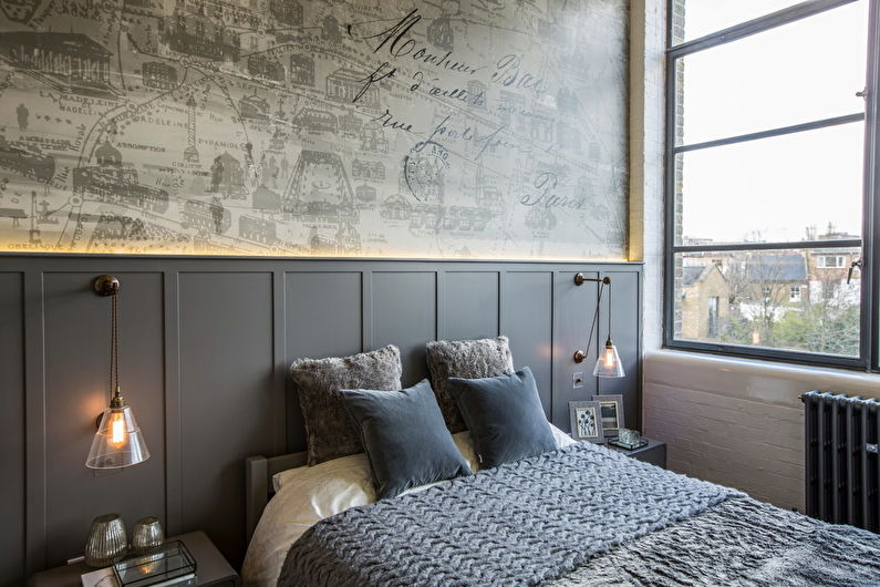 Loft style bedroom interior design - photo
