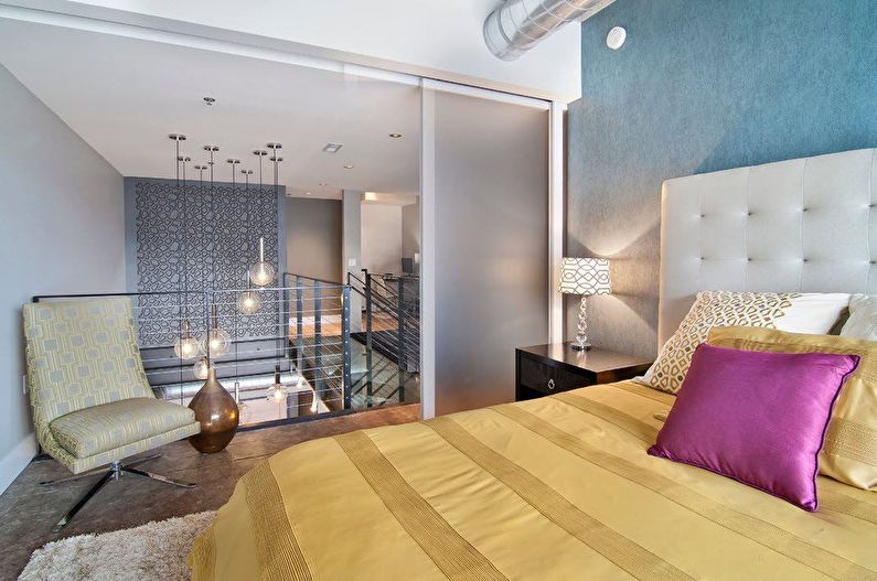 Loft style bedroom interior design - photo