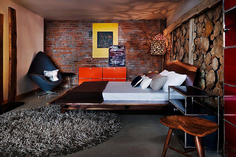 Loft style bedroom interior design - photo