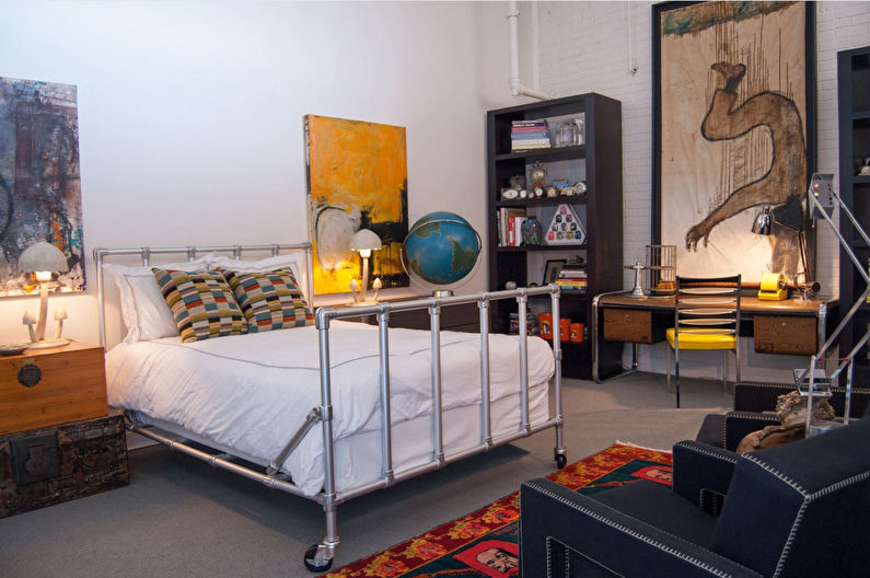 Loft style bedroom interior design - photo