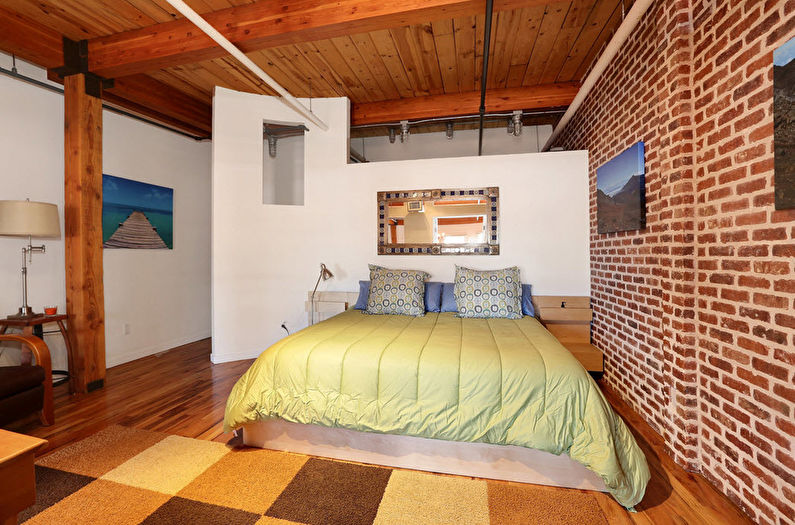Loft style bedroom interior design - photo