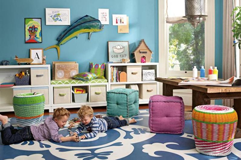 Color combinations in the interior of a child’s room - Palette with pictures