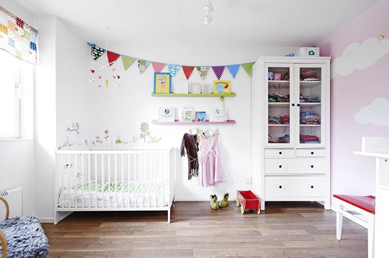 Color combinations in the interior of a child’s room - Neutral background and accents