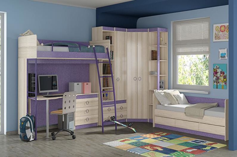 The combination of colors in the interior of the children's room - photo
