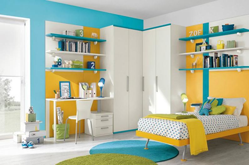The combination of colors in the interior of the children's room - photo