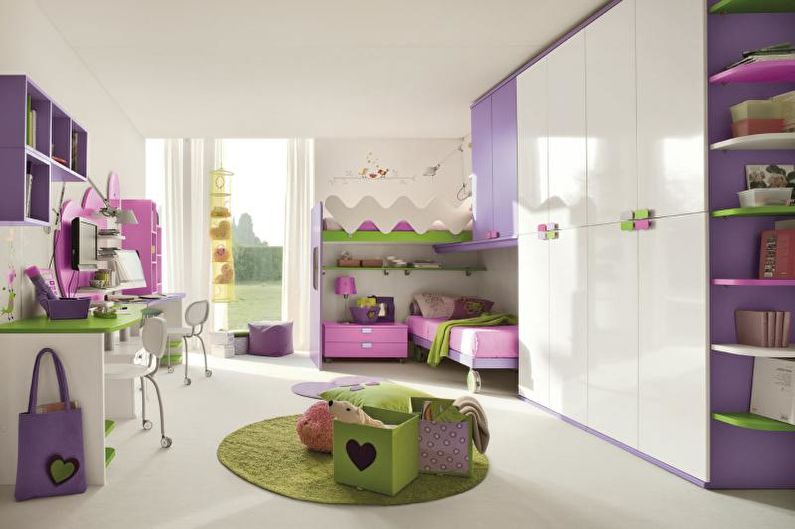 The combination of colors in the interior of the children's room - photo