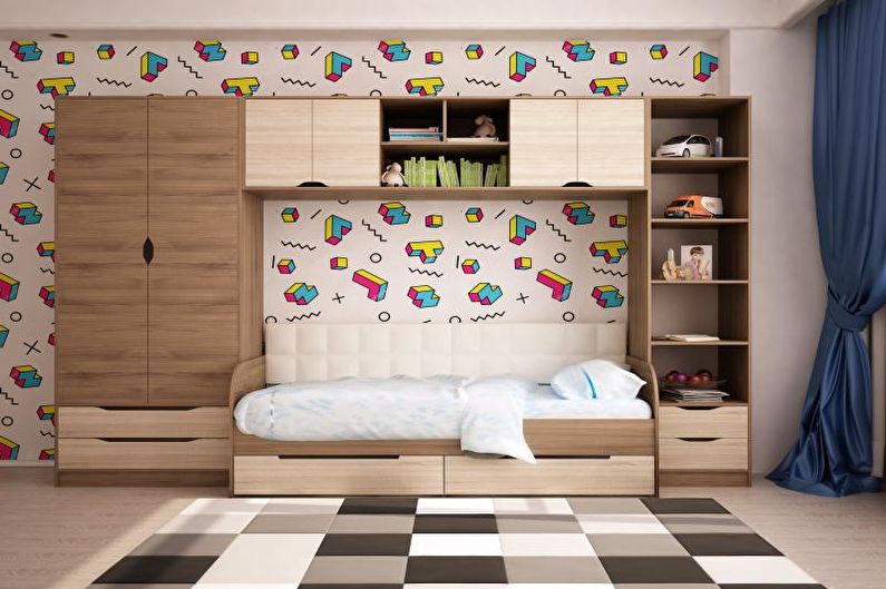 The combination of colors in the interior of the children's room - photo